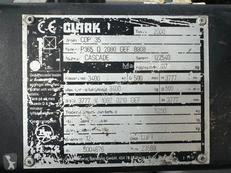 Stivuitor Clark CDP 35 Perkins 3.5 ton Duplex...