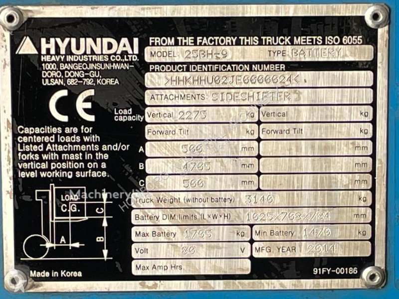 Løftetruck Hyundai 25BH-9 Elektra 2.5 ton...