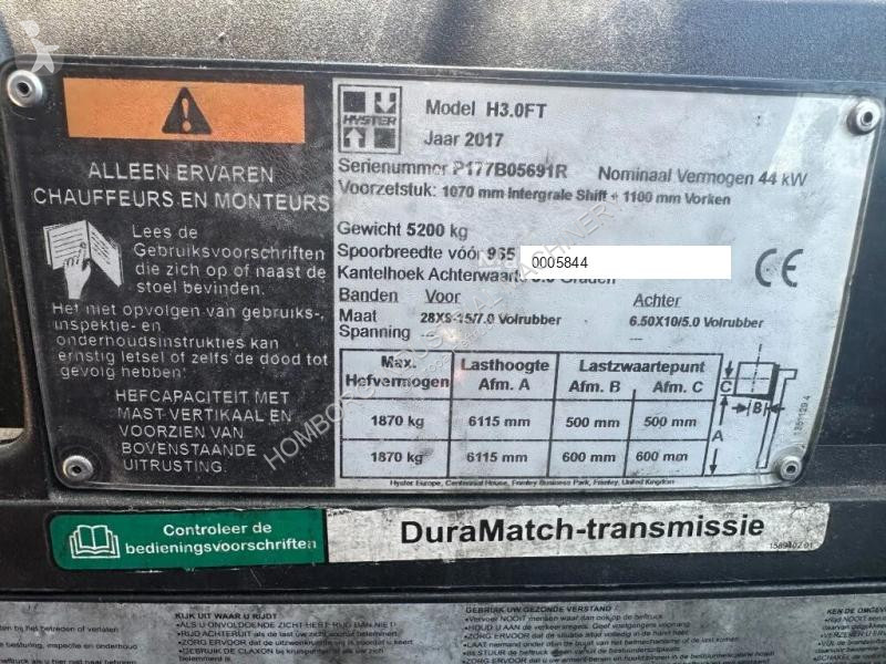 Stivuitor Hyster H3.0FT 3 ton Triplex Freelift...