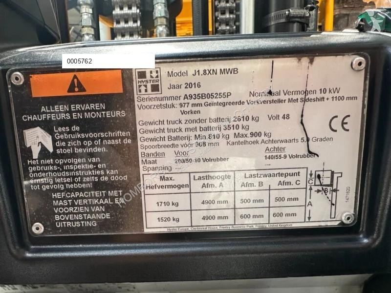 Heftruck Hyster J1.8XN MWB 1.8 ton Triplex...