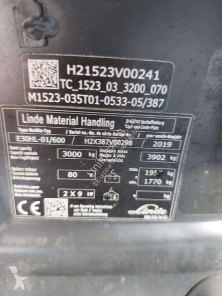Chariot élévateur Linde E30HL-01/600