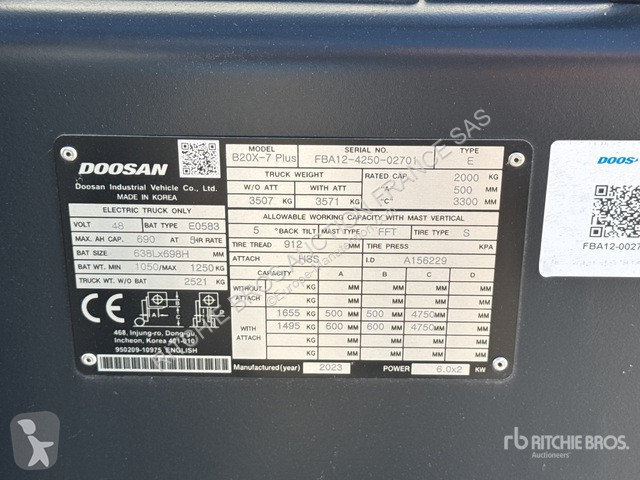 Empilhador elevador Doosan  B20X-7 Plus