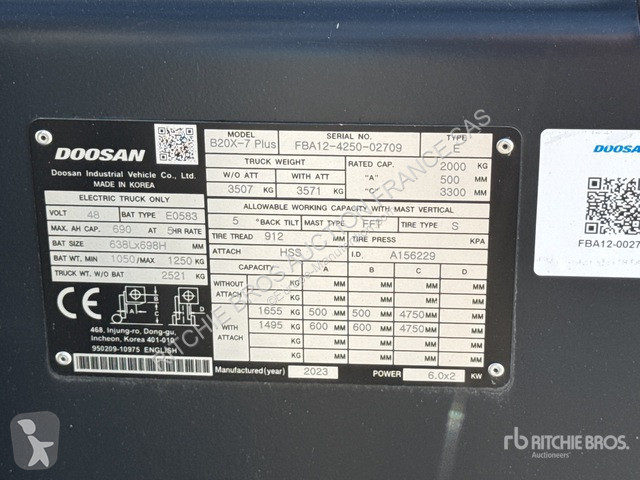 Empilhador elevador Doosan  B20X-7 Plus