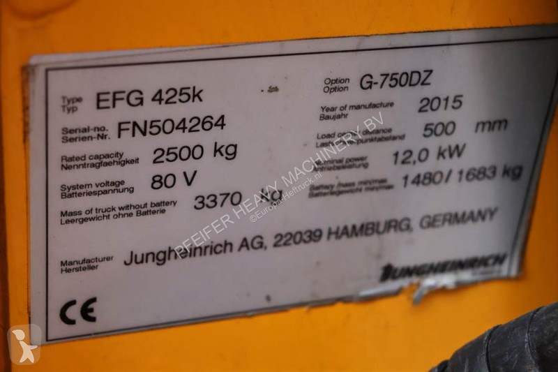 Heftruck Jungheinrich K Valid inspection,...