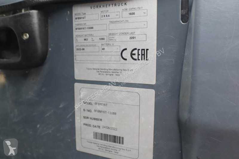 Heftruck Toyota 8FBM16T Valid inspection,...
