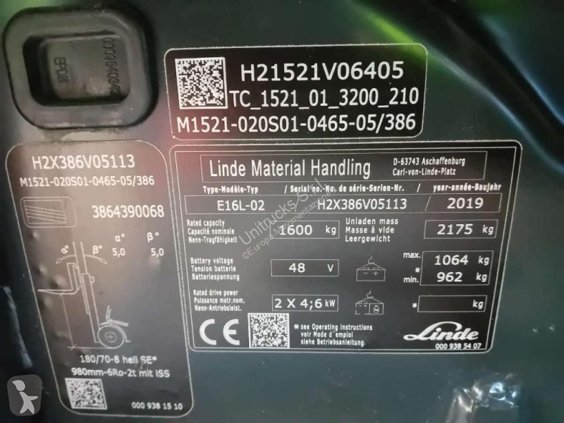 Vysokozdvižný vozík Linde E16L02