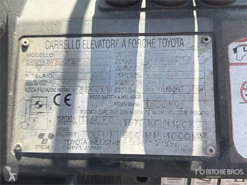 Empilhador elevador Toyota FB18 1800 kg...