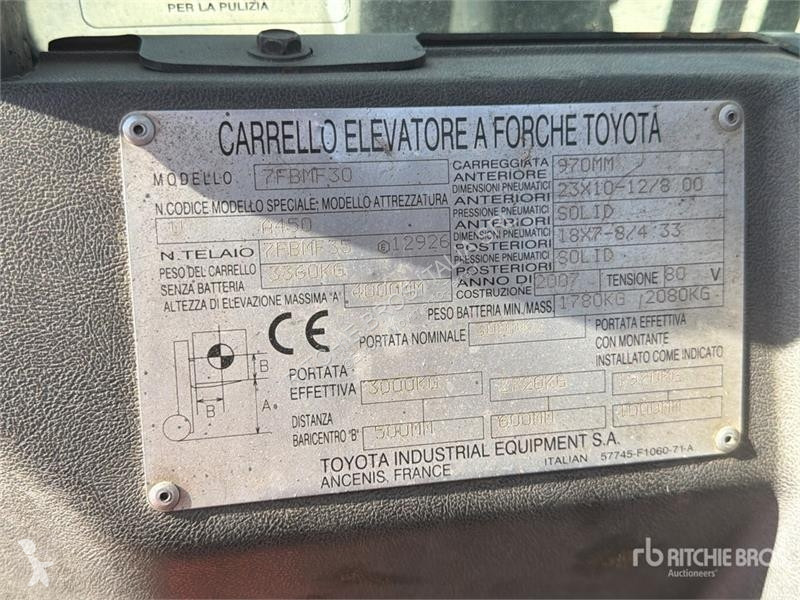 Empilhador elevador Toyota -30 3000 kg Electric...