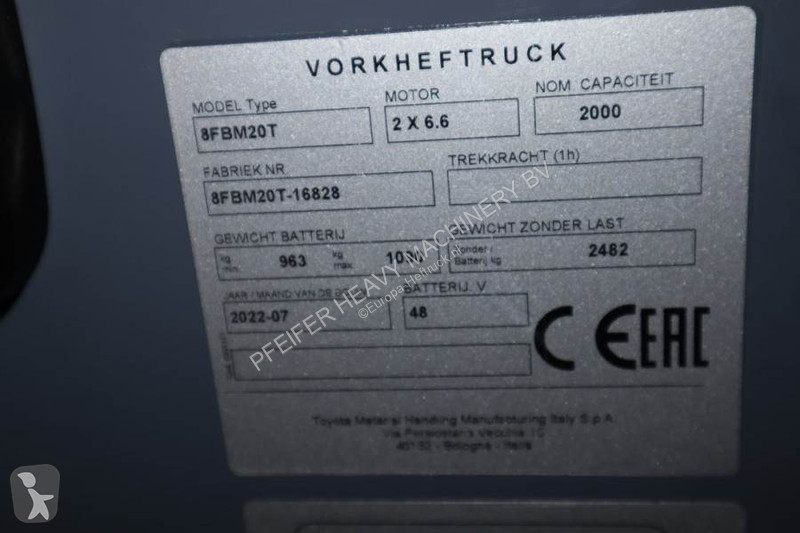 رافعة شوكية Toyota 8FBM20T Valid inspection,...