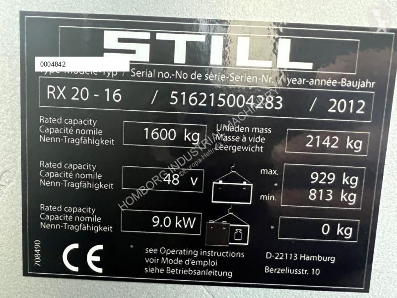 Heftruck Still - 16 1.6 ton Duplex Sideshift...