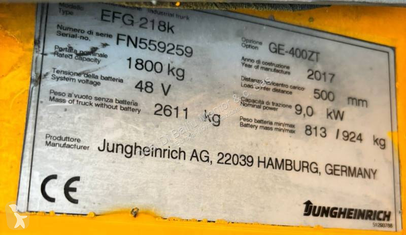 رافعة شوكية Jungheinrich EFG 218 K
