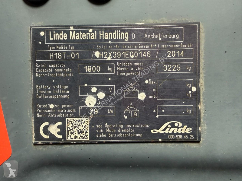 رافعة شوكية Linde H18T-01 Full cabin