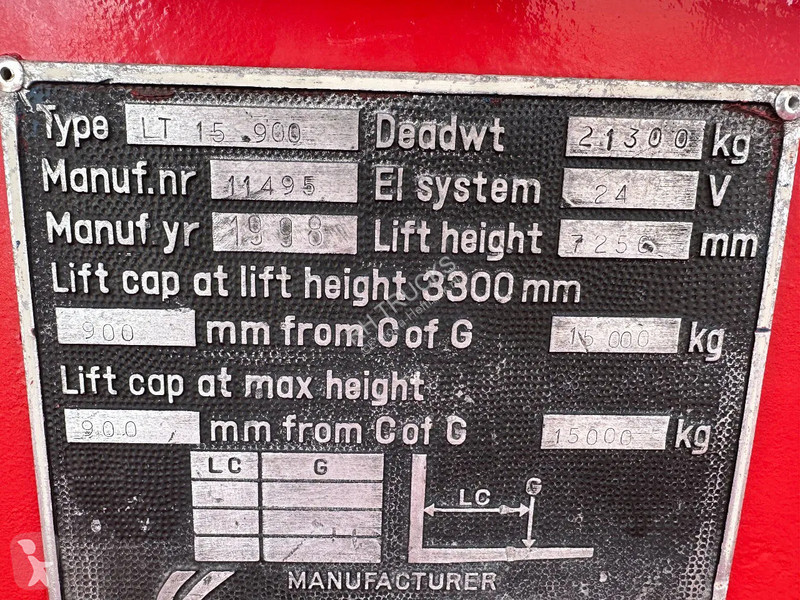 Stivuitor Kalmar 7,2 METER LIFTING, 15000 KG ON...