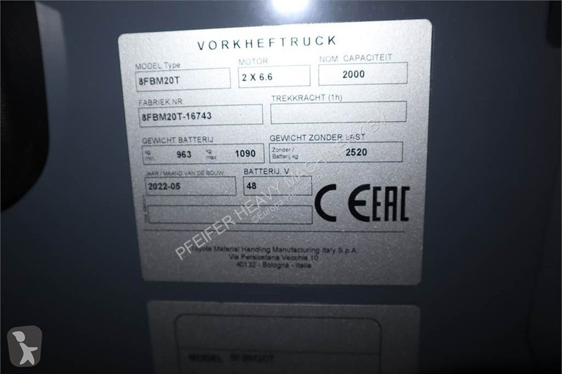 Heftruck Toyota 8FBM20T Valid inspection,...
