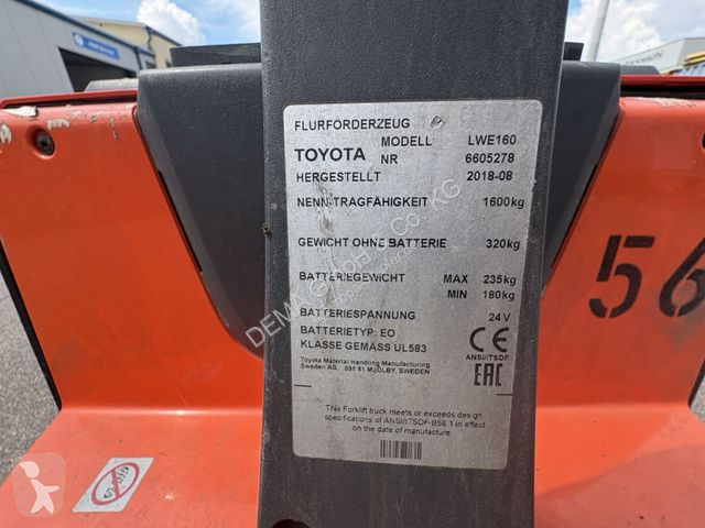 رافعة شوكية Toyota Elektro Hubwagen*LWE160*Bj....