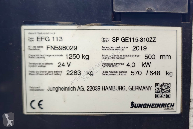 رافعة شوكية Jungheinrich EFG 113 310 ZZ