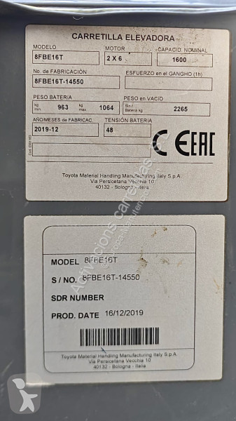 رافعة شوكية Toyota 8FBE16T