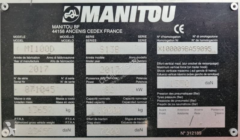 Chariot élévateur Manitou MI 100D