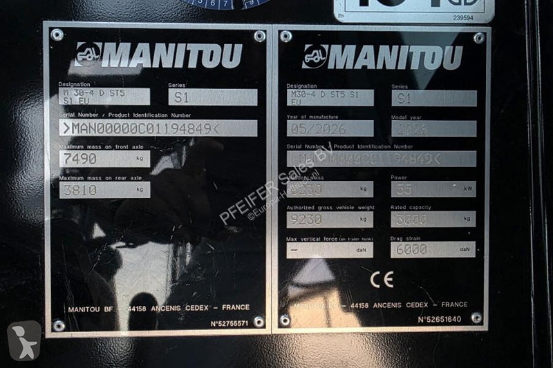 Terrængående gaffeltruck Manitou M30-4 D ST5 S1...