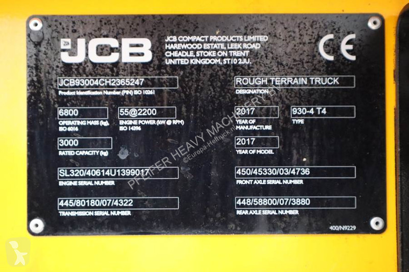 Chariot tout terrain JCB 930-4 T4 Valid...