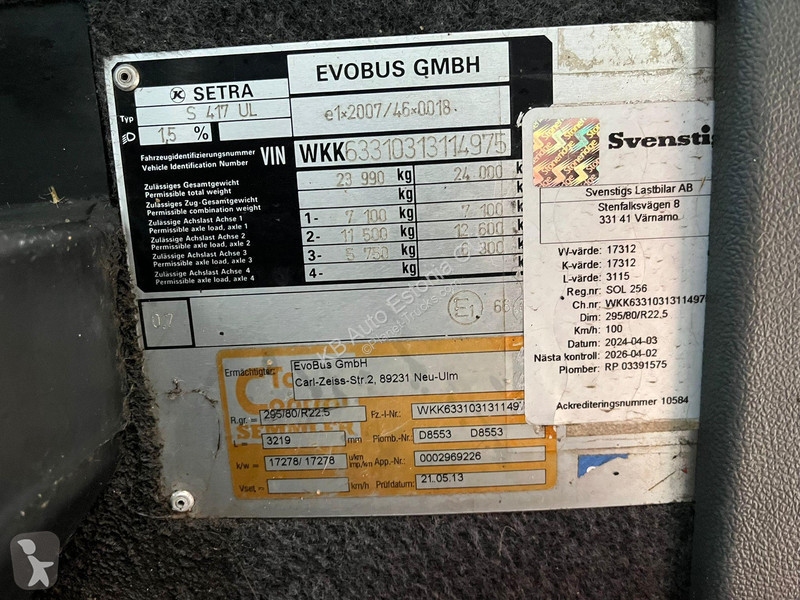 باص Setra 6x2*4 AC / AUXILIARY HEATER / WC /...