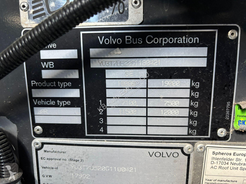 باص Volvo B8RLE 4x2 AC / AUXILIARY HEATER