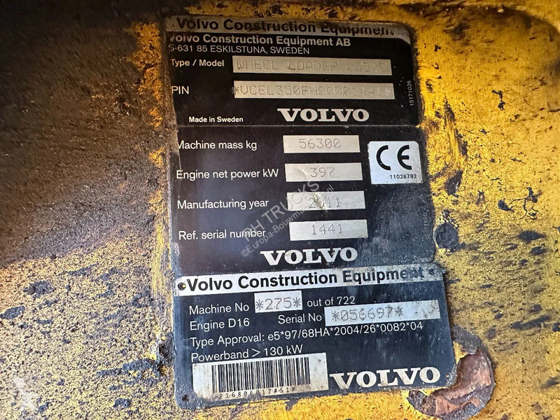 Pala Volvo CE, 400 CM BUCKET, AUTO LUB, AIRCO