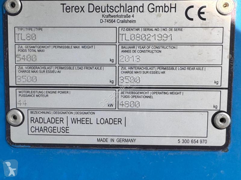 مُحمّلة Terex Chargeuse sur pneus articulée 5T