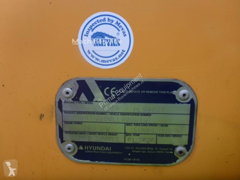 Læssemaskine Hyundai HL980XT
