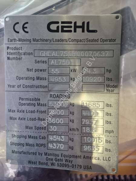 Chargeuse Gehl AL750 STG5 - EU