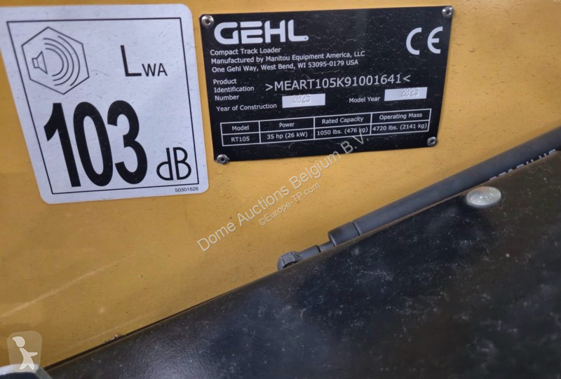Pá carregadora Gehl RT105EU