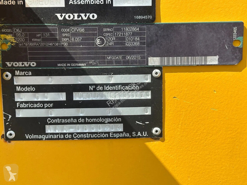 Shovel Volvo L60H , CE, 31359 HOURS, AUXILIARY...