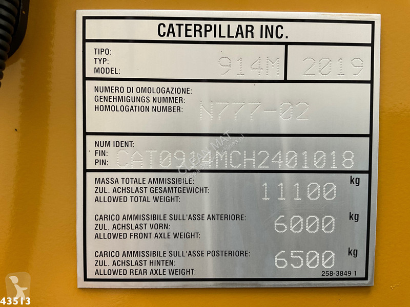 Shovel Caterpillar 9 Wheel Loader EPA