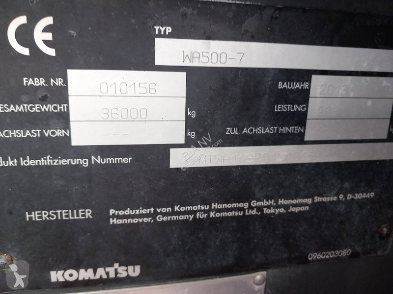 Læssemaskine Komatsu WA500-7