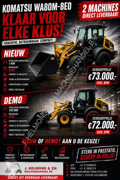 Lastare Komatsu WA80M-8E0 NIEUW / DEMO