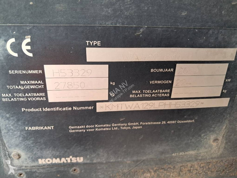 Lastare Komatsu WA480-8E0 AGGREGATE