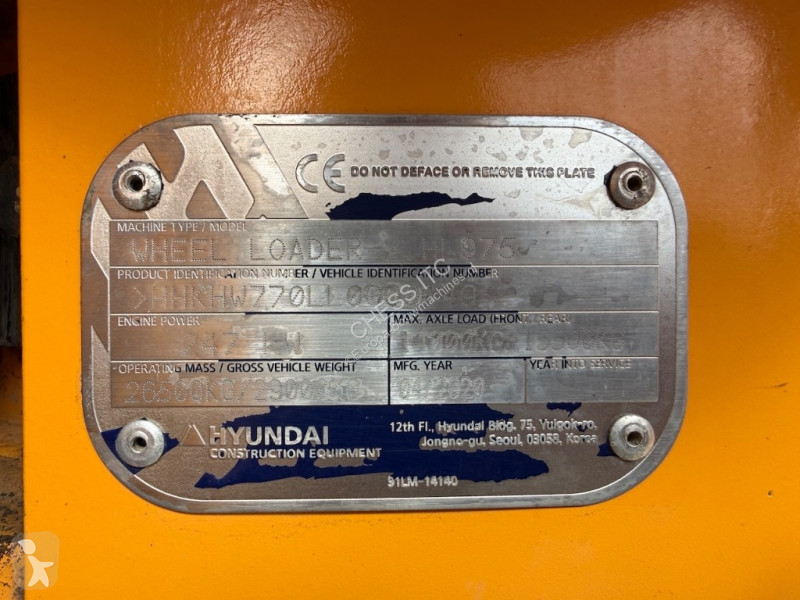 Lastare Hyundai HL 975 - HL975 - HL 970 - HL 980