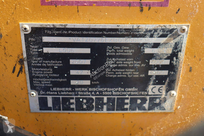 Pala cargadora Liebherr L506