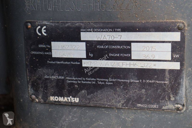 Pá carregadora Komatsu WA70-7