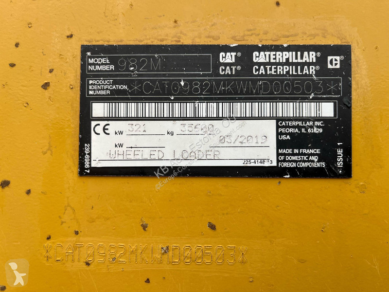 Læssemaskine Caterpillar 982 M 4x4 AC / CENTRL...