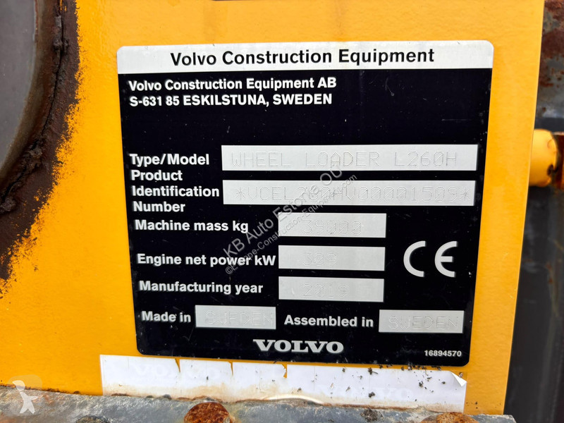 Lastare Volvo L 260 H CENTRAL LUBRICATION