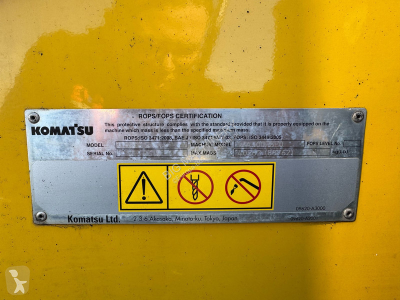 Shovel Komatsu WA500-8EO - CE Certified / EPA