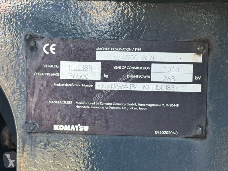 Shovel Komatsu WA500-8EO - CE Certified / EPA
