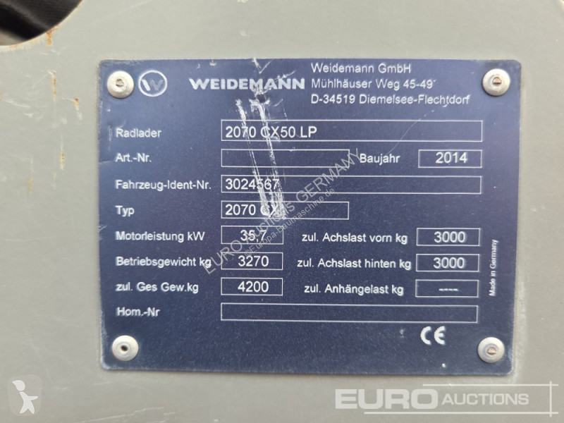 Pala cargadora Weidemann 2070