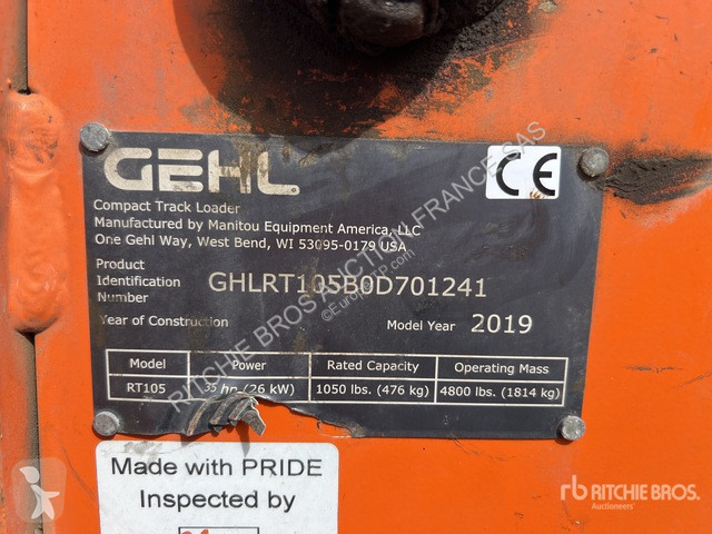 Фронтальный погрузчик Gehl  RT105