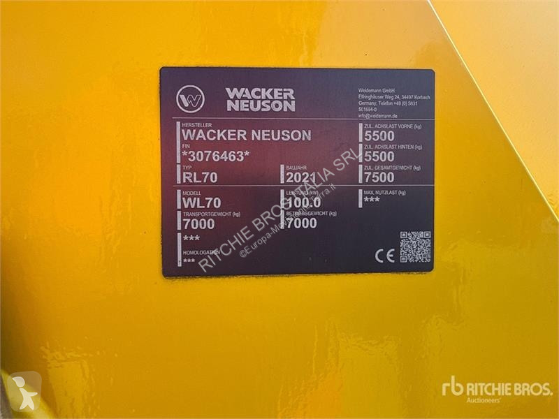 Shovel Wacker Neuson WL70 Stage V K Wheel Loader