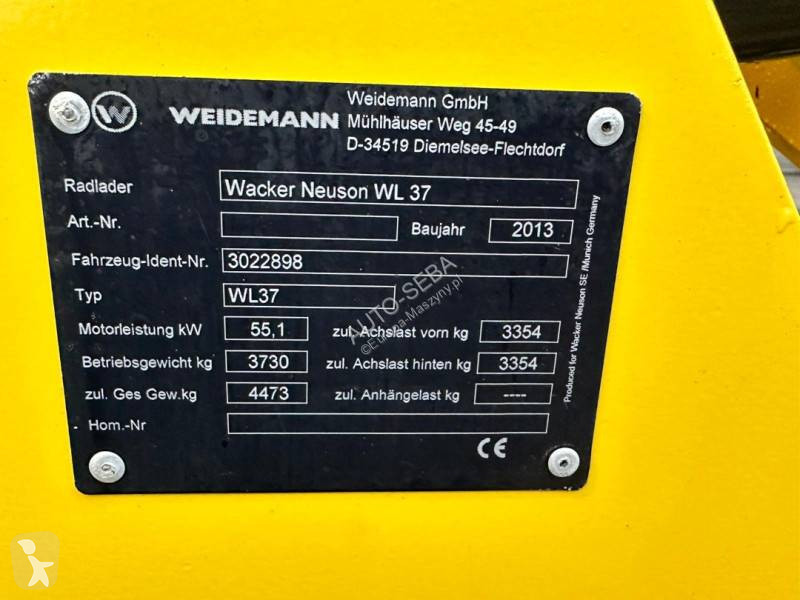 Shovel Weidemann Wacker Neuson WL37 ładowarka...