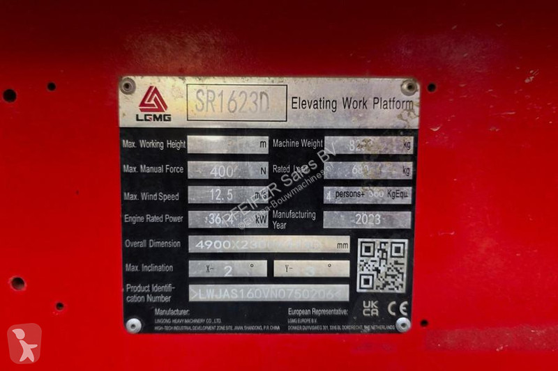 Vysokozdvižná plošina  SR1623D Diesel 4x4...
