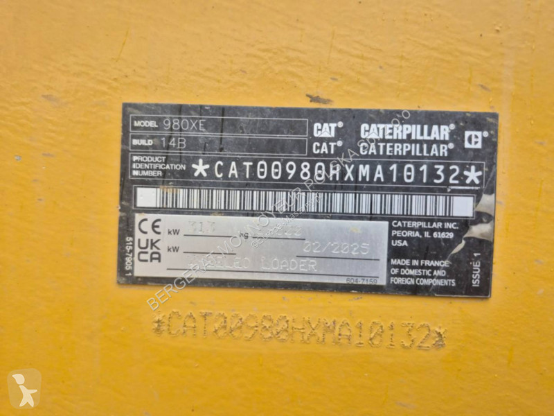 Pá carregadora Caterpillar 980-14XE