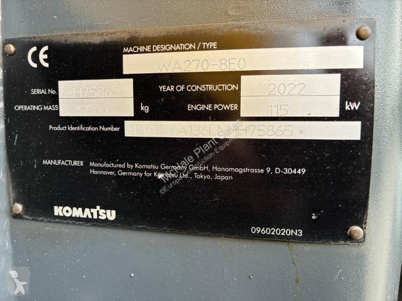 Chargeuse Komatsu WA 270-8
